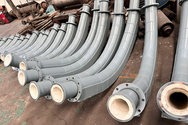 背覆式90&deg;内衬耐磨陶瓷弯头