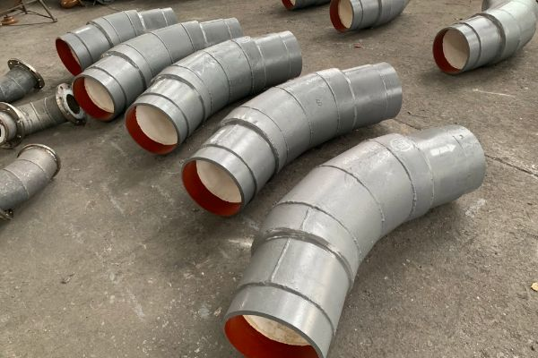 互压自锁焊接式耐磨陶瓷弯头90&deg;